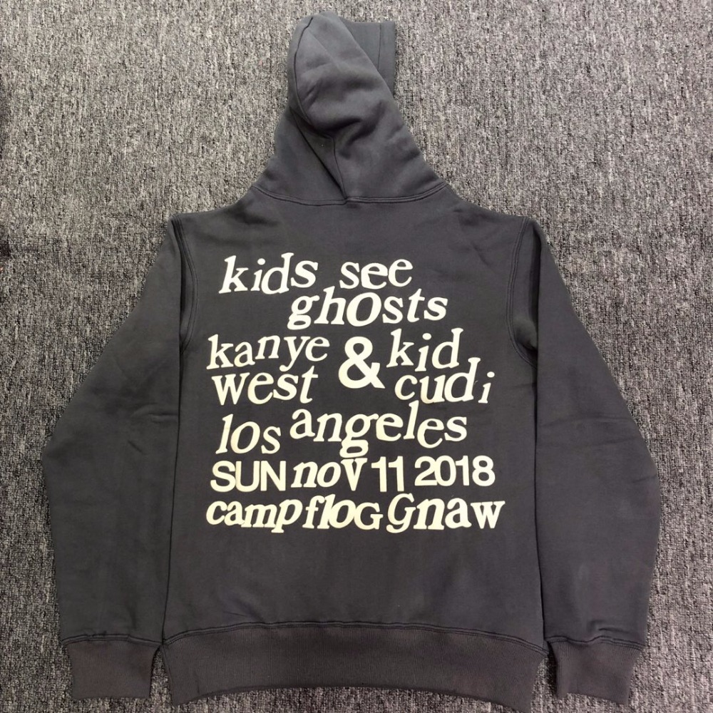 

2021 New Ss Best Quality Kanye West & Kids See Ghosts Letter Printing Men Women Hoodies Sweatshirts Hiphop Cotton Hoodie Pullover Sqiw, Black