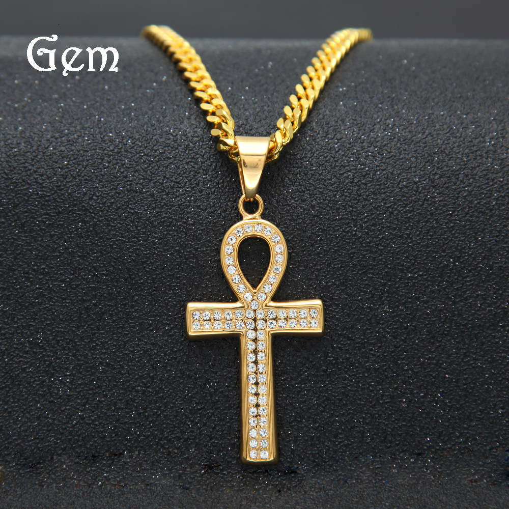 

Ankhpendant men's hip hop Diamond Cross Key Pendant