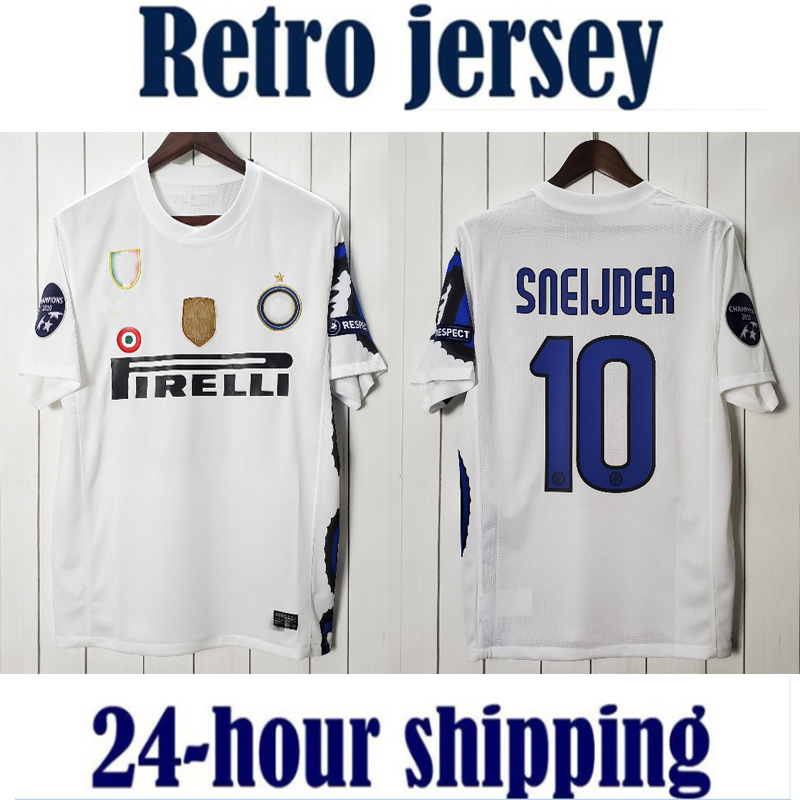 

Retro 2010 Inter away SNELJDER football shirt Milan camisetas de fÃºtbol soccer jersey away white retro, Black;yellow