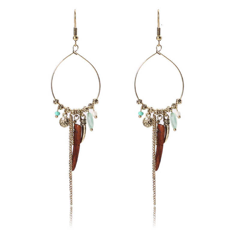 

earring selling multi element earrings long fashion pretty versatile personality tassel earrings, Golden