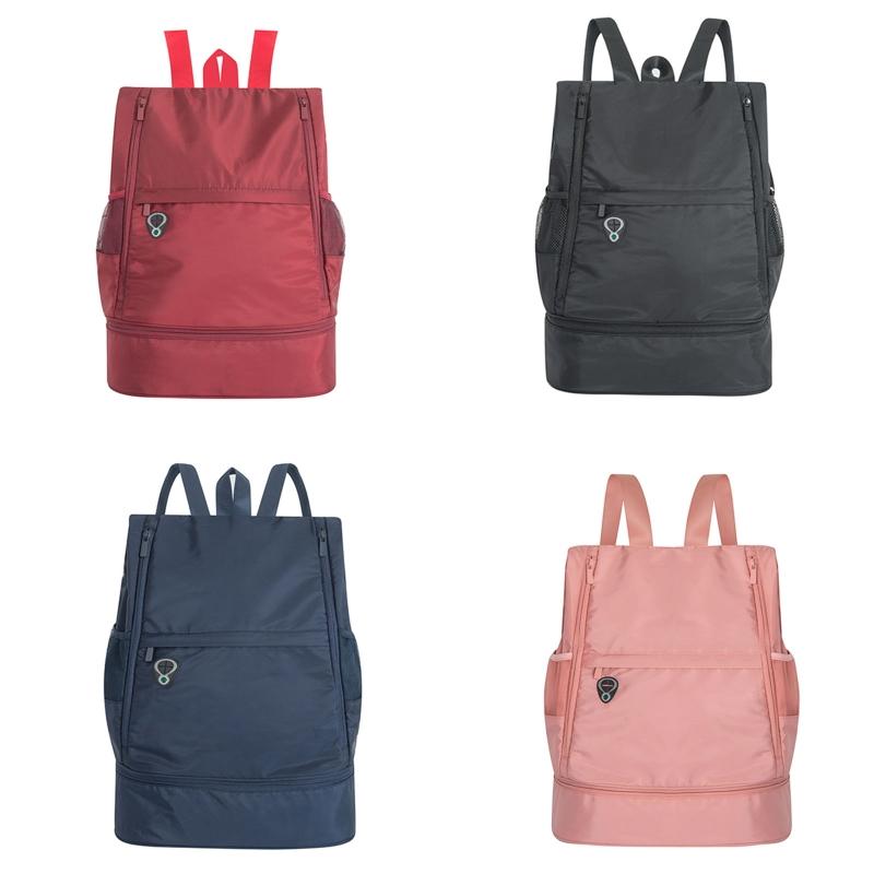 

Sport Bag Unisex Shoe Position Dry Wet Separation Yoga Gym Fitness Backpack, Black