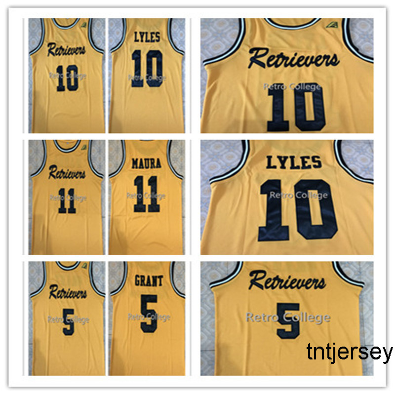 

Stitched UMBC Retrievers 10 Jairus Lyles 11 K.J.Maura 5 Jourdan Grant Basketball Jersey Custom Any Name Any Number Mens Women Youth, Black