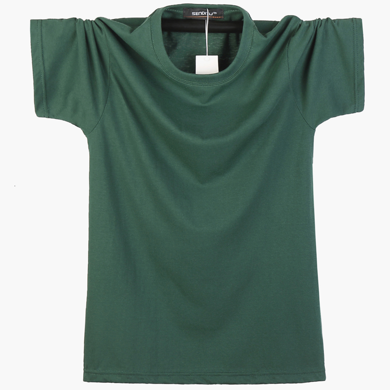 

Summer 2021 New Men's Solid T-shirt Lets Loose Short Sleeve Top t Large Male Neck Plus Size 5xl 6xl Casual T-shirts 0am7, White