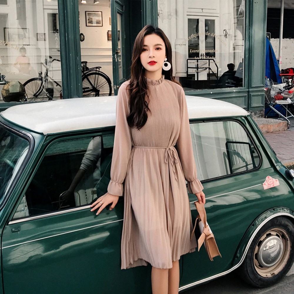 

2021 New Women Elegant Pleated Chiffon Summer Print Loose Casual Long Sleeve Office Lady Vintage M5z5, 05