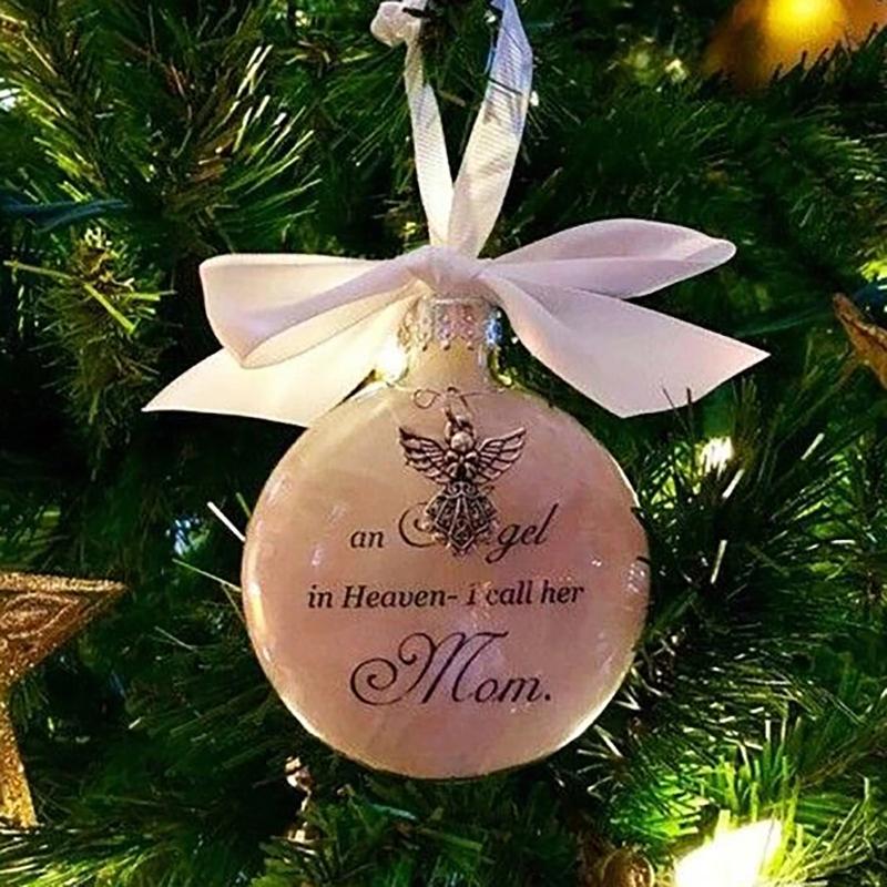 

Christmas Decorations Feather Ball Angel In Memorial Ornament Hanging Sign Family Commemorative Balls Crafts Decor For Home