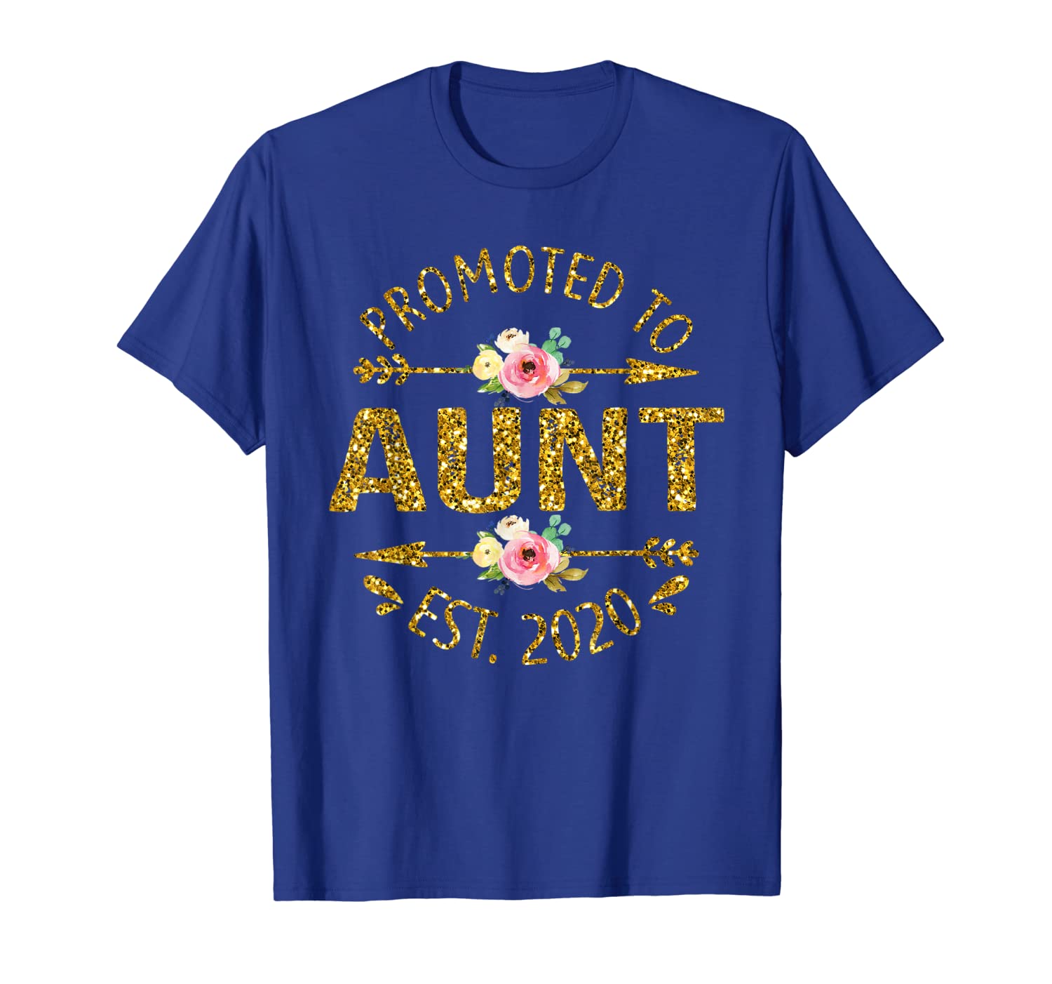 

Promoted to Aunt Est 2020 New Auntie To Be shirt, White;black