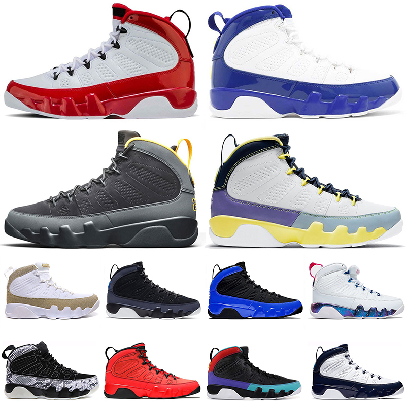 

9 UNC Men Basketball Shoes Jumpman 9s Change The World Bred University Gold Race Blue Space Jace Gym Red Reflective trainers sports sneakers size 47, #a10 university gold 40-47