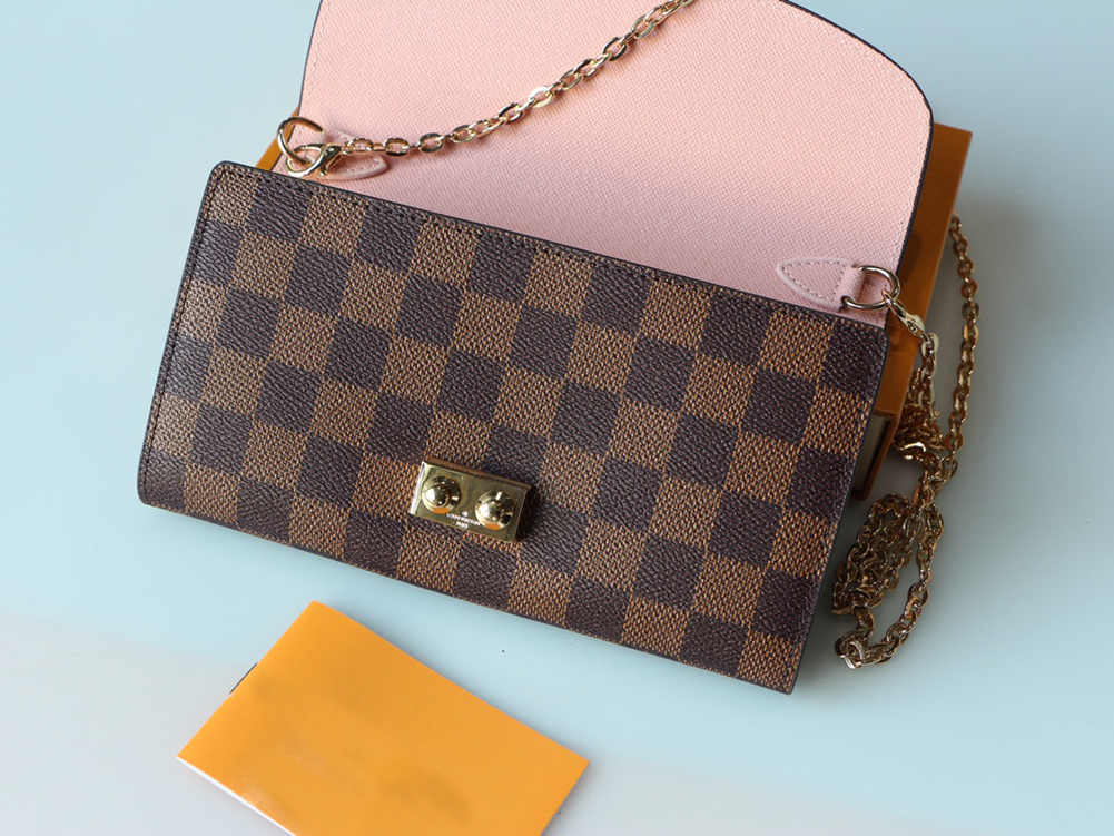 

brown pink lattice bags Genuine Leather Shoulder Bags Designer Handbags High Quality Luxury Pochette Felicie Chain Women Bags, Red;black