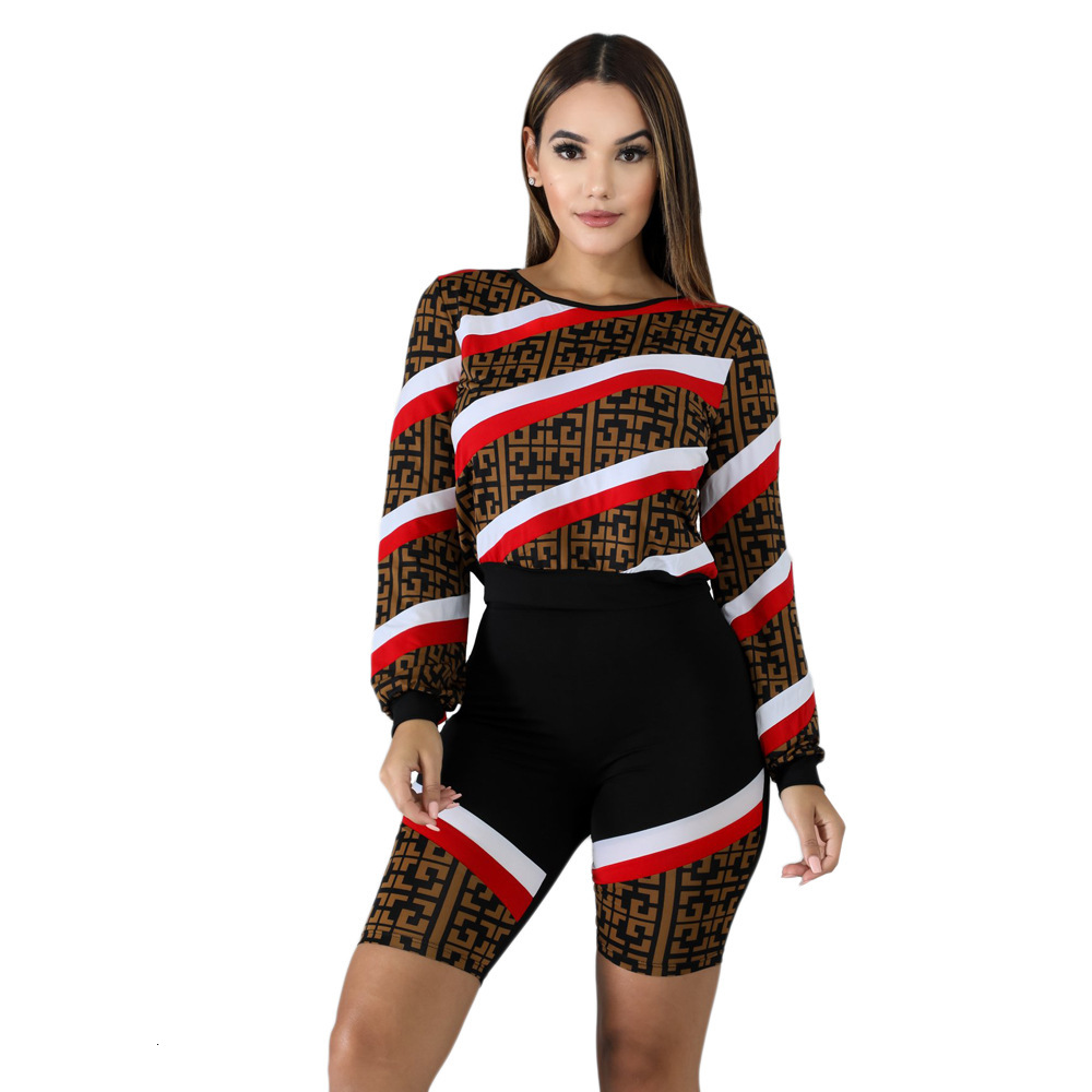 

2021 New Summer Autumn Women Two Piece Set Top Pants Plus Size Tracksuit Sweatsuit Outfit Long Sleeve Fashion Hoodie and Shorts G1h2, Multicolor