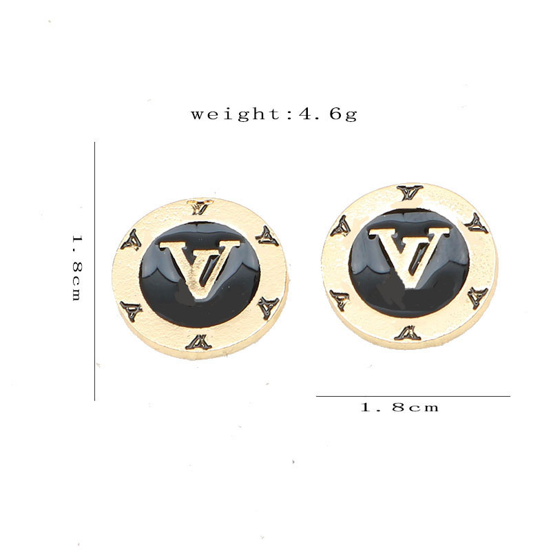

18K Gold Plated Luxury Brand Designers Double Letters Small Stud Clip Geometric Famous Women Round Titanium steel 925 Silver Earring Wedding Party Jewerlry 20Style