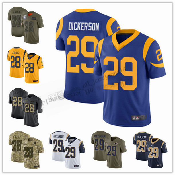 

Custom Mens women youth los angelesrams28 Marshall Faulk 29 Eric Dickerson White blue 100th Season Vapor Limited Football Jerseys