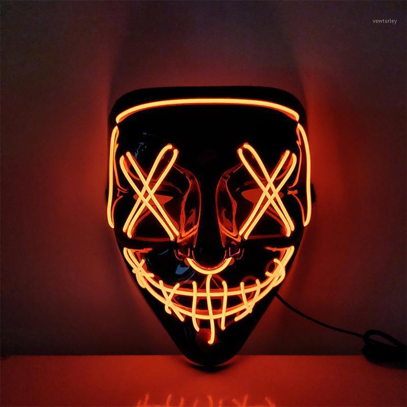 

Party Decoration Halloween Glowing Mask Masquerade Led Ghost Step Dance Cold Light Cosplay Costume Supplies