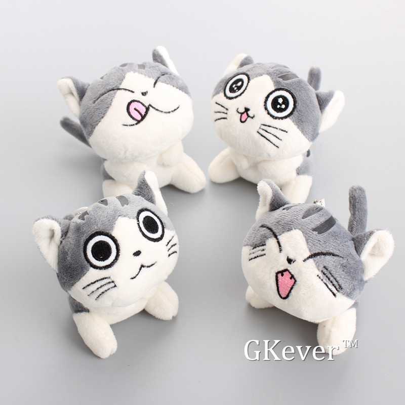 

4 Pcs/set Anime Chi Cat Stuffed Plush Doll Toys Peluche 10 Cm Cute Cat Stuffed Animals Toys Keychain Pendant Women Kids Gift Q0727, White