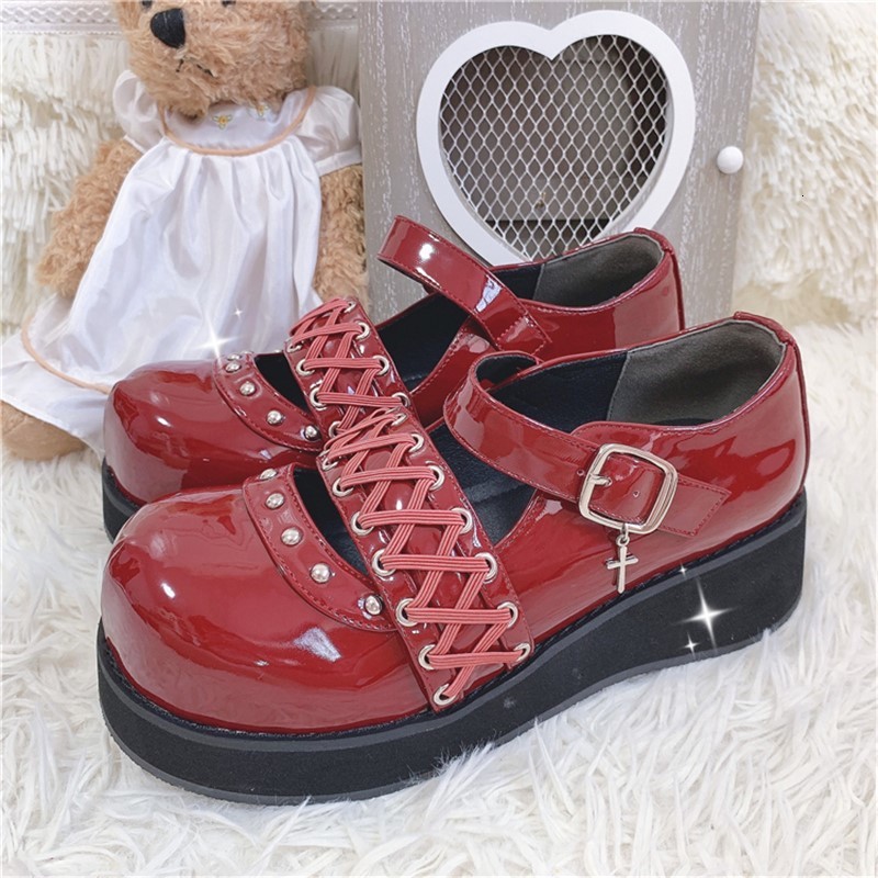 

Lolita Kawaii Platform Plutonium Bowknot Demon Goth Dark Punk Devilian Little Black Gothic Style Loli Cosplay High Heels Five Inches. Sivy