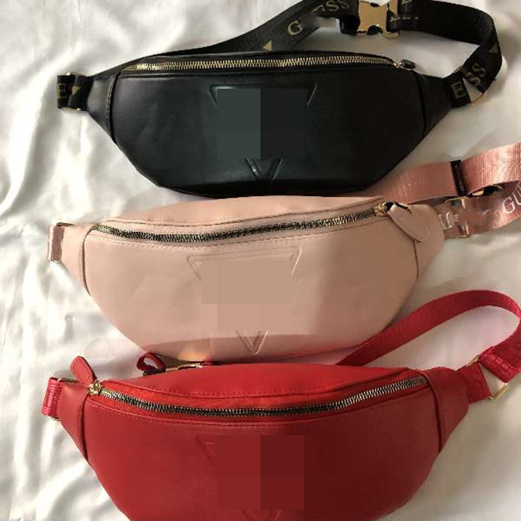 

Luxury design handbag Women's waist 2866 fashion Pu women's letter embossed messenger Street Photo travel mobile phone bag, Red