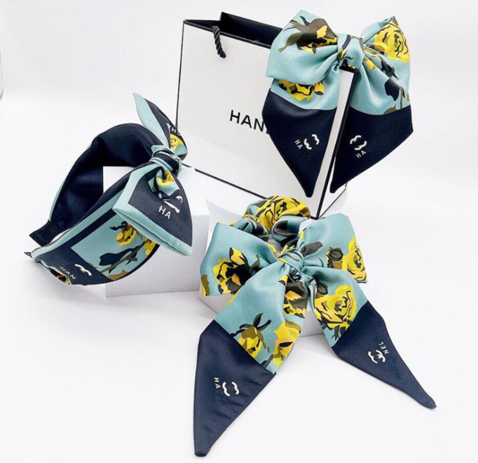 

Fashion Designer Brand Letter Flower Printed Headband Pure Cotton Bowknot Hair Rubber Bands Hairpin Luxury Women Wide-brimmed Hairband Headwrap Hairs Accessories