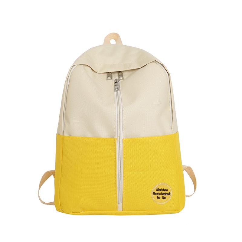 

Backpack Female Trend Hit Color Middle School Student Bag Simple Fashion Canvas Travel Large Capacity, Black