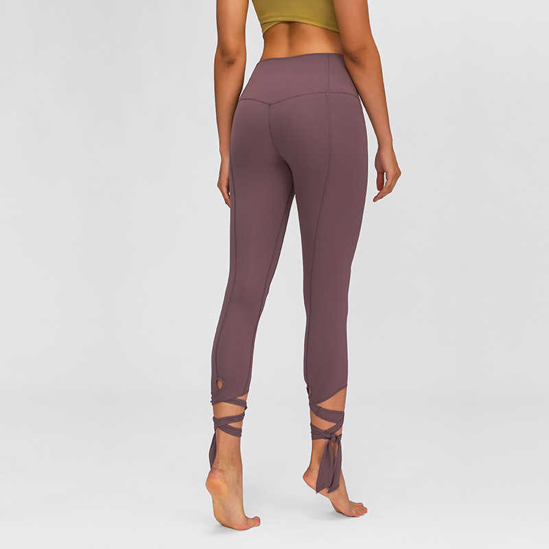 

L-23 LULULEMON Yoga Cropped Leggings Naked Feeling Dancing Tights with Foot Strap Waistband Pocket Weightless Soft Pants for Women Workout Leggings, Black
