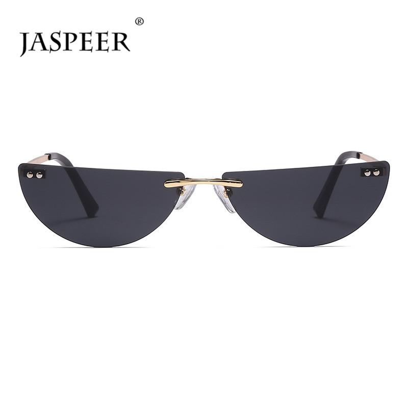 

Sunglasses JASPEER Semicircle Rimless Women Classical Simple Sun Glasses UV400 Driving Decoration Eyewear
