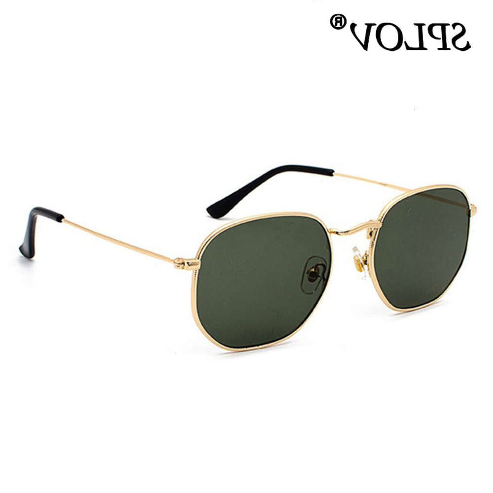 

Hexagon Men Women Square Polygon Sunglasses Brand Designer Retro Shades Metals Frame Eyewear Top UV400 The Sol, Black