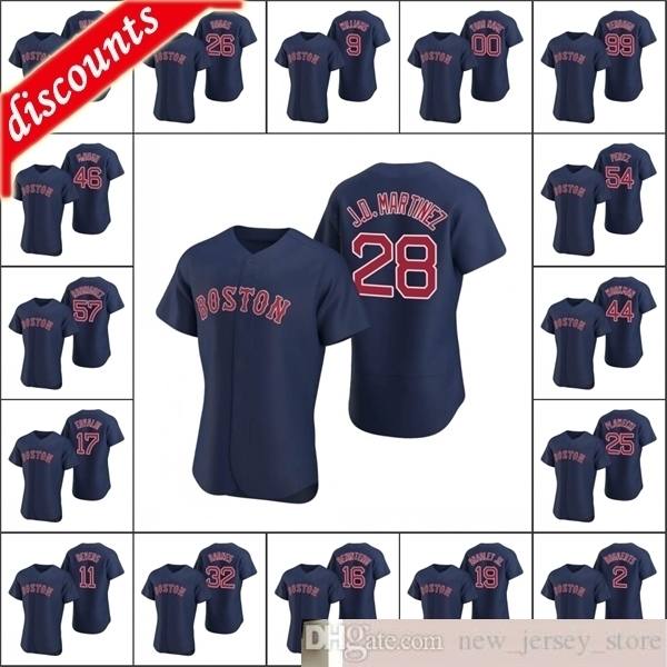 

2020 Alternate Baseball Men #2 Xander Bogaerts 32 Matt Barnes 34 David Ortiz 28 J.D. Martinez Custom Women Youth Authentic Jersey