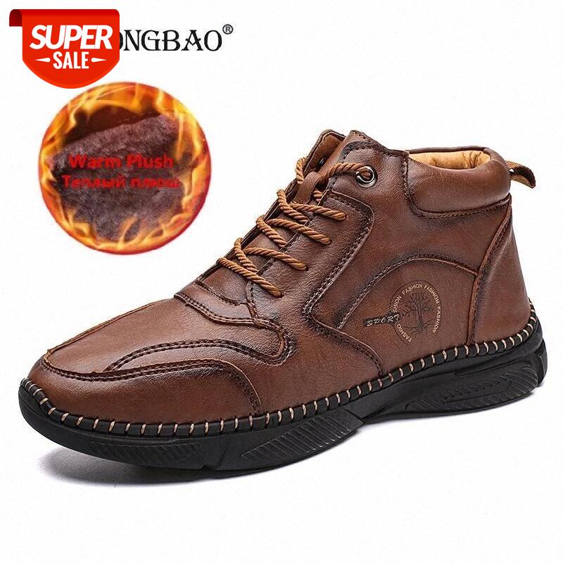 

Brand Men's Snow Boots Winter Plush Warm Men's Winter Boots Outdoor Waterproof Motorcycle Ankle Size 38-46 #nm1f