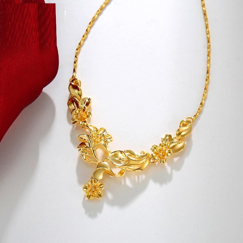 Pendant Necklaces Vintage Flower Necklace Bridal Crossover Accessories-image-706699068