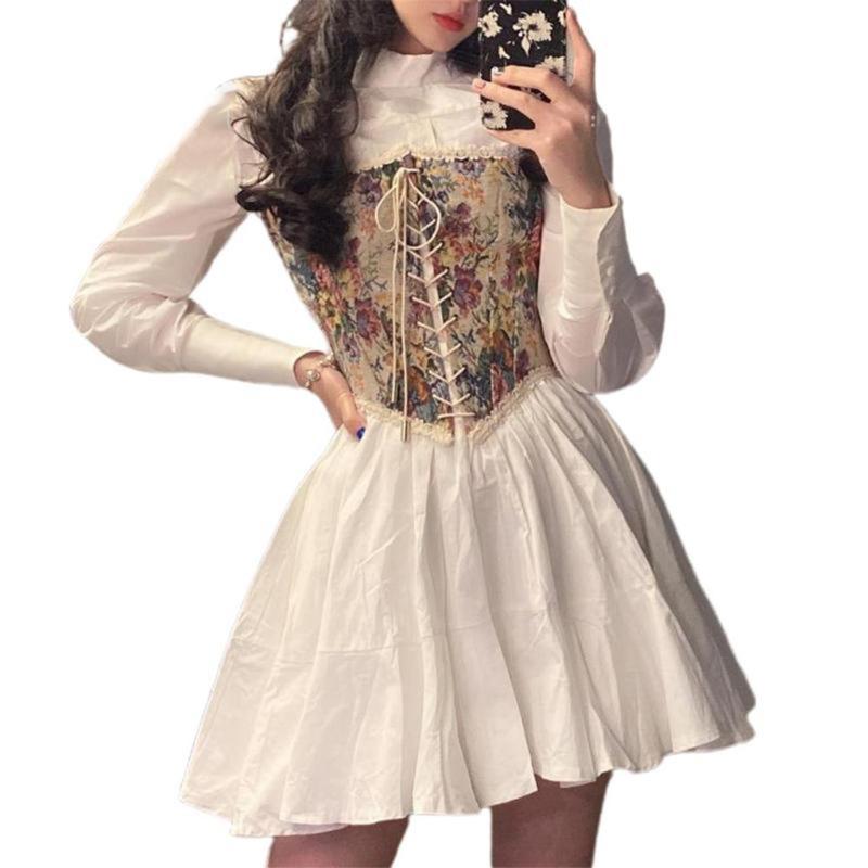 

Belts F3MD Women Suspender Corset Sping Autumn Summer Vintage Jacquard Bandage Wrap Camisole Sexy Lace Strape, As pic