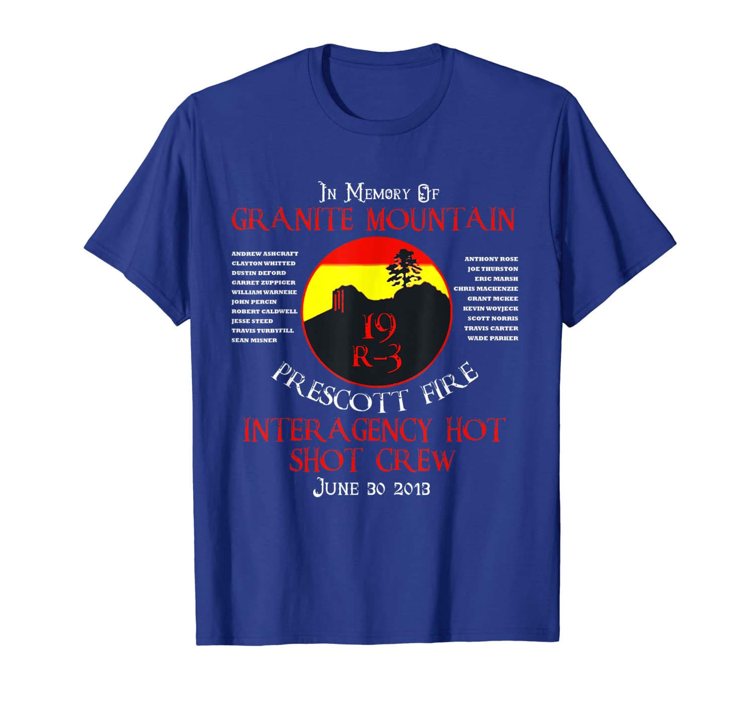 

Prescott Granite Mountain Hotshots Memorial T-shirts, White;black