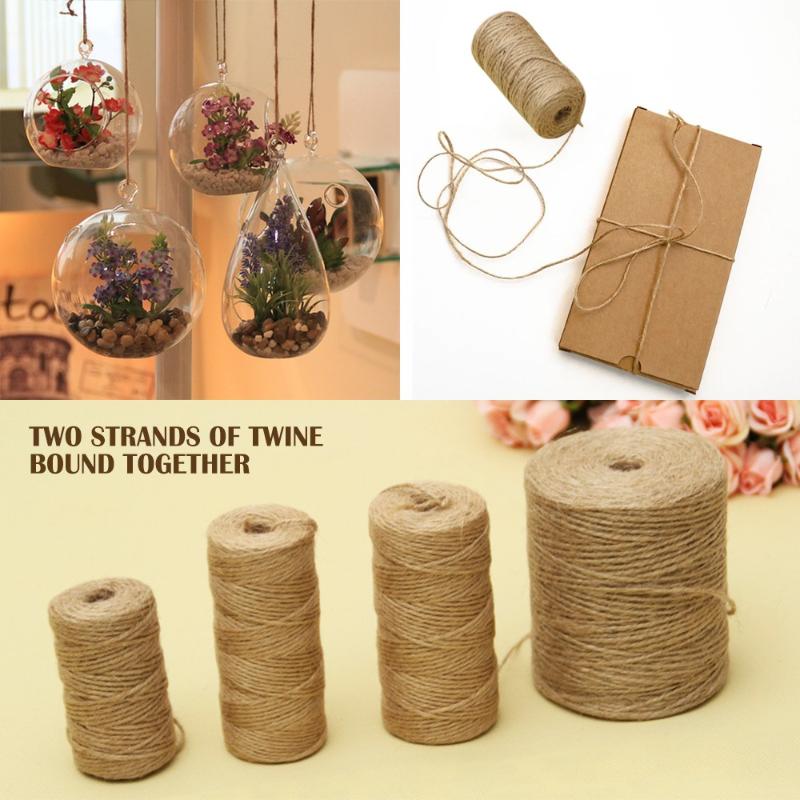 

Decorative Flowers & Wreaths Natural Vintage Jute Rope Cord String Twine Burlap Ribbon Crafts Sewing DIY Wedding Party Decor Wreath Acc, 2mm 50m