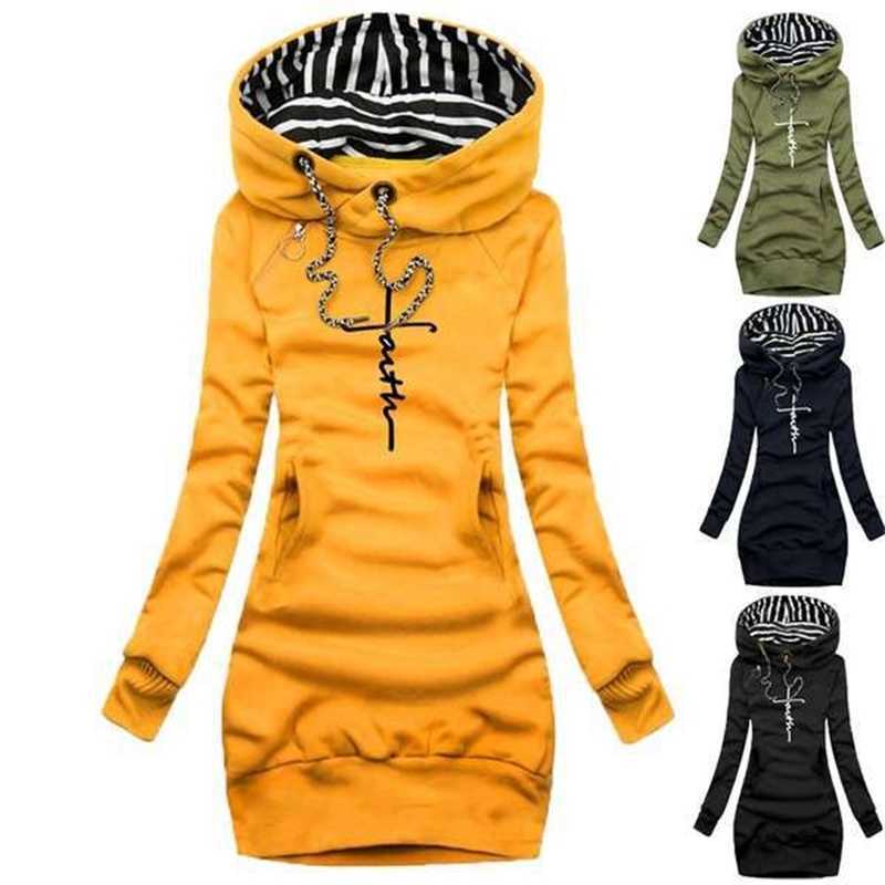 

hoodiesNew hooded blouse products middle and long women' wear, Yellow