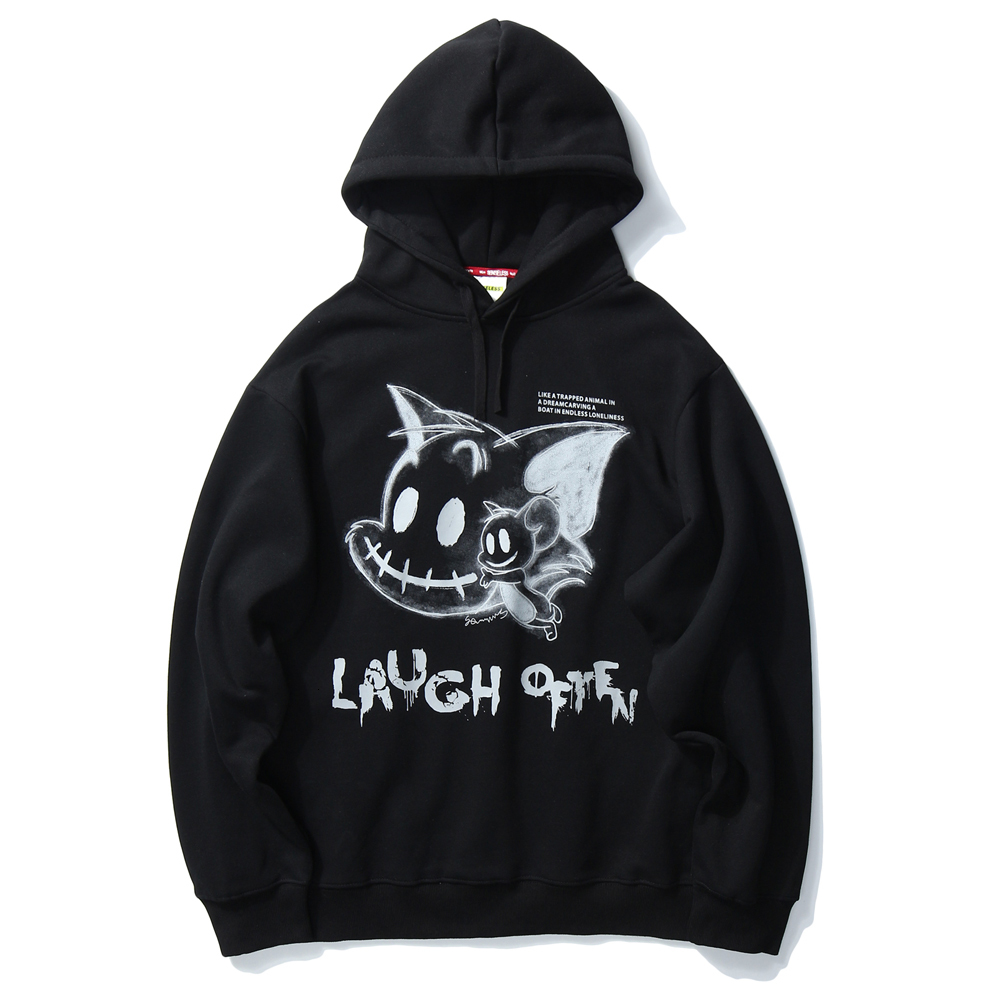 

2021 New Winter Clothing Funny Kawaii Harajuku Cartoon Japanese Streetwear Hoodie Oversized Sweatshirts Hoodies Women Clothes Dqcy, Black