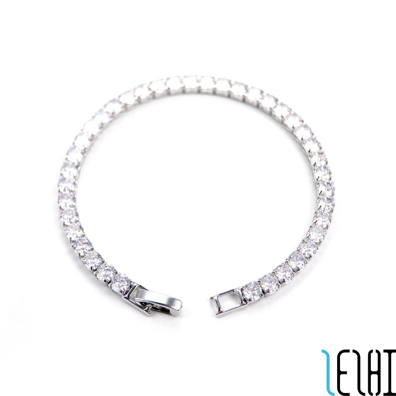 

Charm Chain Classic Fashion Love Wedding Bracelets For women Tennis Snap Iced Out Link Chains Silver Bracelet Personalized Bridal Jewelry Wholesale 11g 2 Colors