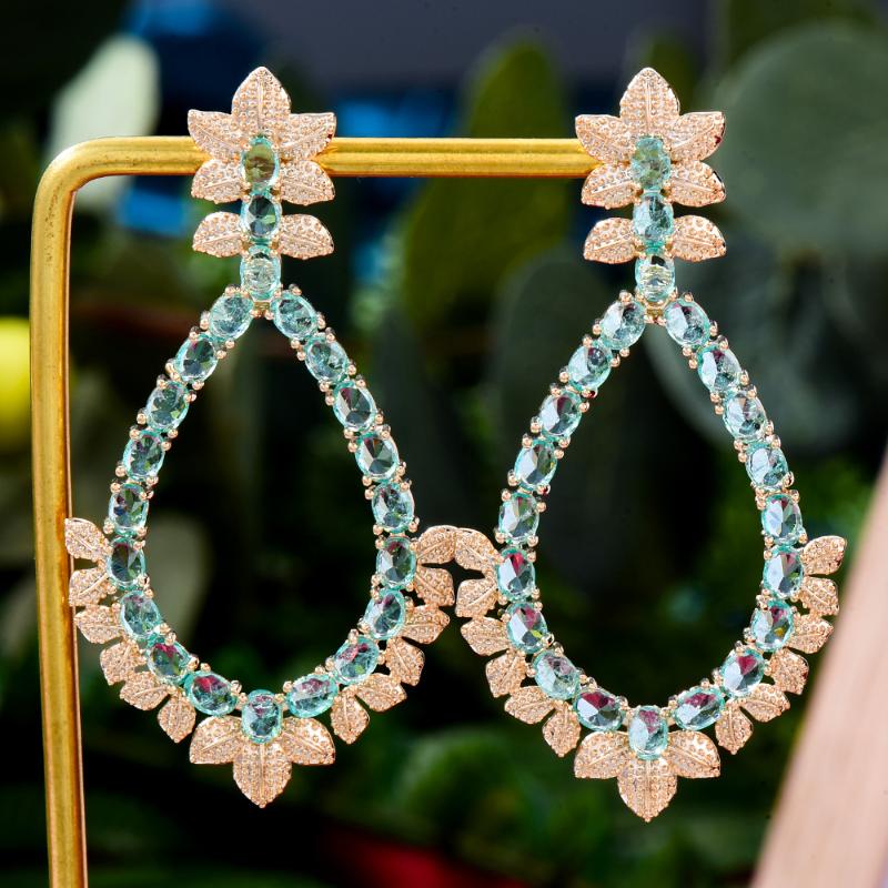 

Dangle & Chandelier GODKI Luxury 57MM Flower Blossom Cubic Zirconia Drop Earrings For Women Fashion Engagement Party Jewelry Pendientes Muje