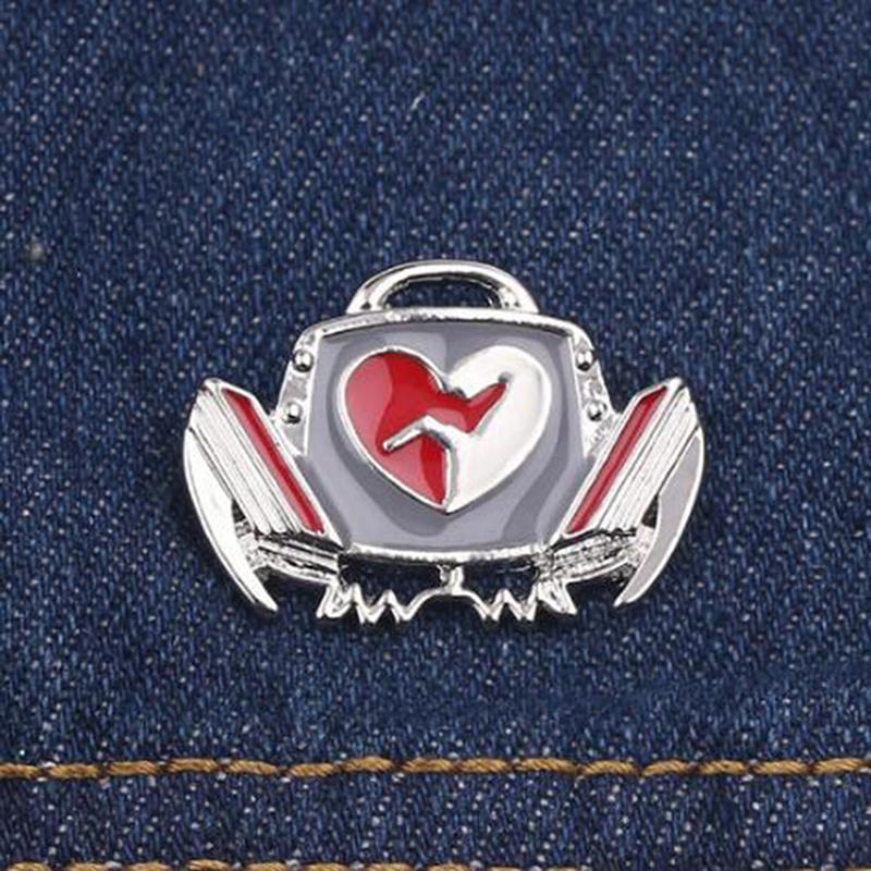 

Pins, Brooches Teapot Heart Enamel Pins Fashion Love Brooch For Lover Denim Jackets Metal Badge Pin Backpack Jewelry Gifts, Gray