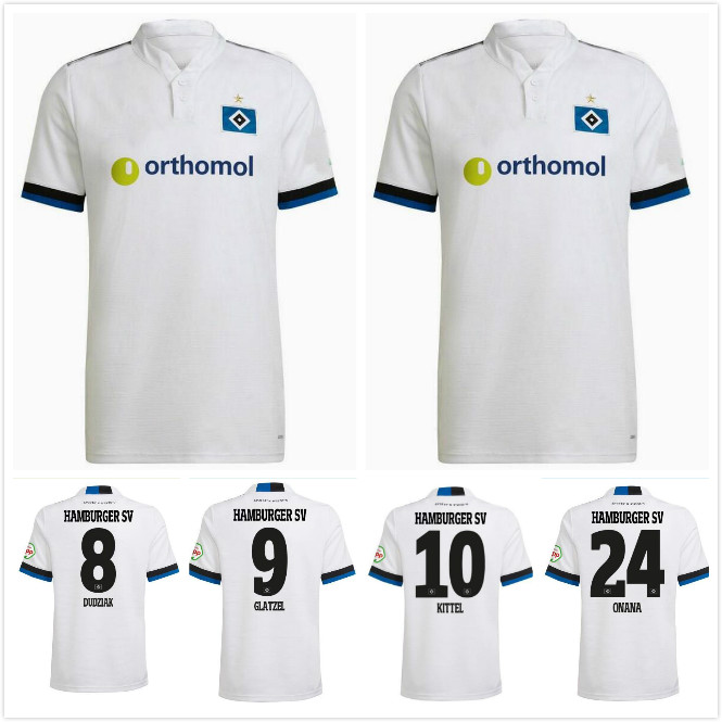 

2021 2022 Hamburger SV Soccer Jerseys Home White Away Blue 21 22 HSV MÄNNER KINDER Uniformen sets football shirts Uniforms 2XL