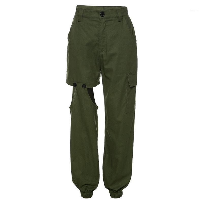 

Women's Pants & Capris Summer Wear European And American High Waist Irregular Stitching Open Legs Casual Pocket Harlan Overalls, Black;white