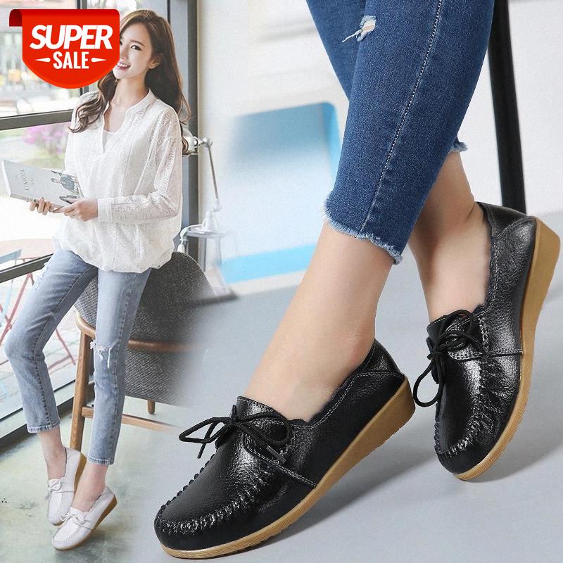

2020 Summer Beach Lace up Woman Flats Leather Shoes Slip On Flats Women Fashion Shoes #xd4w