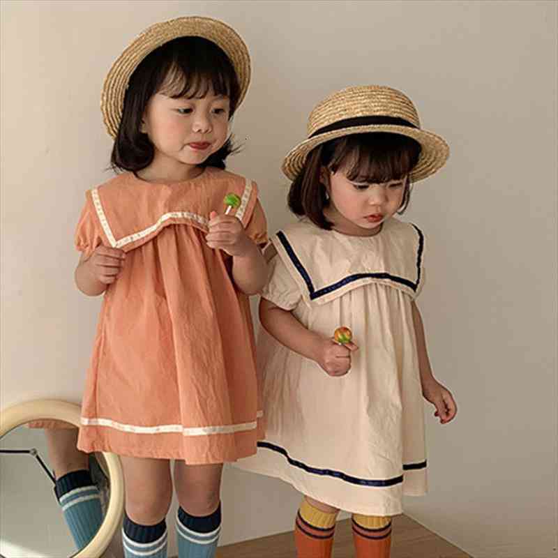 

dress summer navy collar japanese and korean style dress for girls childrens clothing kids clothes girls, Red;yellow