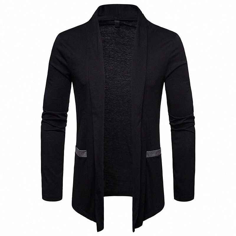 Men's Cardigan Pocket Solid Colored Basic Casual / Daily Long Sleeve Sweater Cardigans V Neck Fall Winter White Light gray Black x1U8#