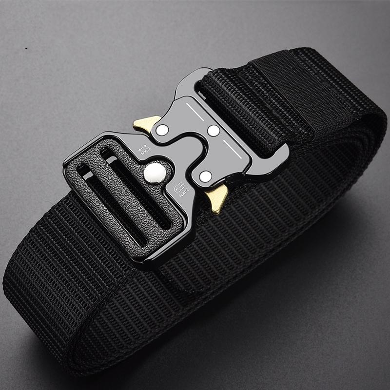 

Belts Men's Belt High Quality Army Outdoor Hunting Tactical Multi Function Combat Survival Marine Corps Canvas For Nylon Male Luxury, Black