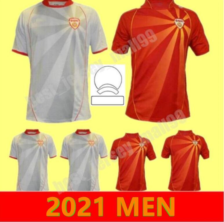 

North Macedonia soccer jersey Pandev 2021 2022 national team red Home and Away Jahovic ALIOSKI IBRAIMI Men kit football shirt, Black;yellow