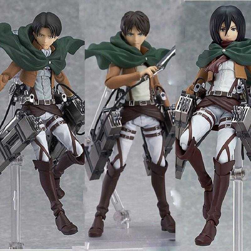 

Attack on Titan Anime Figure Eren Jaeger/Levi Ackerman/Mikasa Ackerman Anime Manga Statue Action Figure Boxed Model Toys Decor Q0722, Figma 213 with box