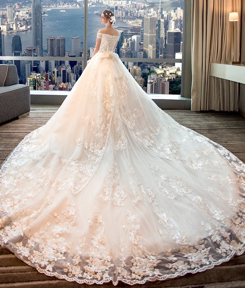 

2021 New Robe Mariage Vestido De Noiva Lace Es Train Plus Size Customized Wedding Gowns Bridal Zfin, White