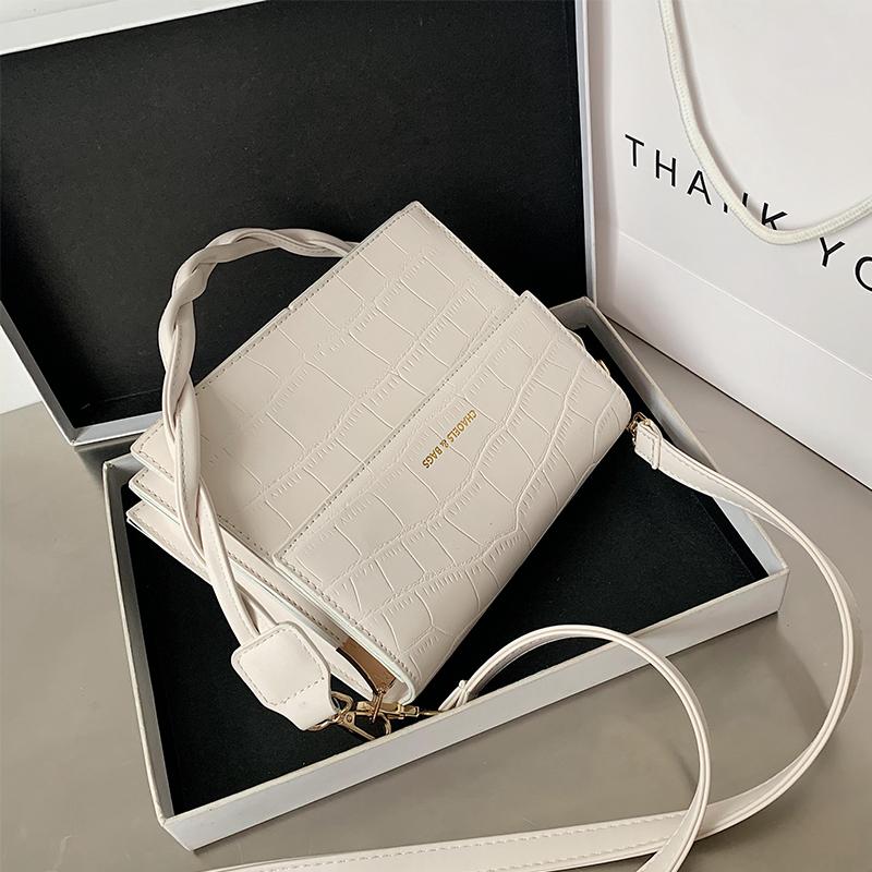 

Stone pattern Square Armpit bag 2021 Fashion New High-quality PU Leather Women's Designer Handbag Travel Shoulder Messenger Bag, Black