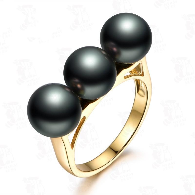 

Wedding Rings Gold Color Ring Classic Exquisite Beautiful Temperament Girl Inlaid Pearl Hand Jewelry Gift