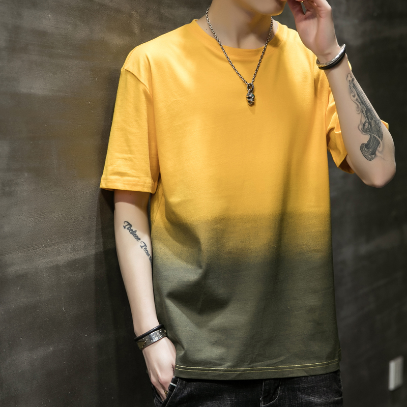 

2021 Summer New Pure Cotton Short Sleeve Tshirt Male O-neck Fashion Trendy T-shirt Men Tops Tee High Quality Jmox, Blue