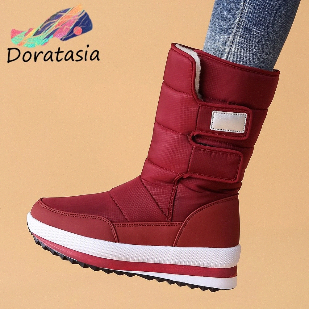 

Womens Warm Plush Russia Winter Snow Boots Women Thick Fur Keep Warm Boots Ladies Non Slip Shoes Woman Big Size 41 T9af#, Red