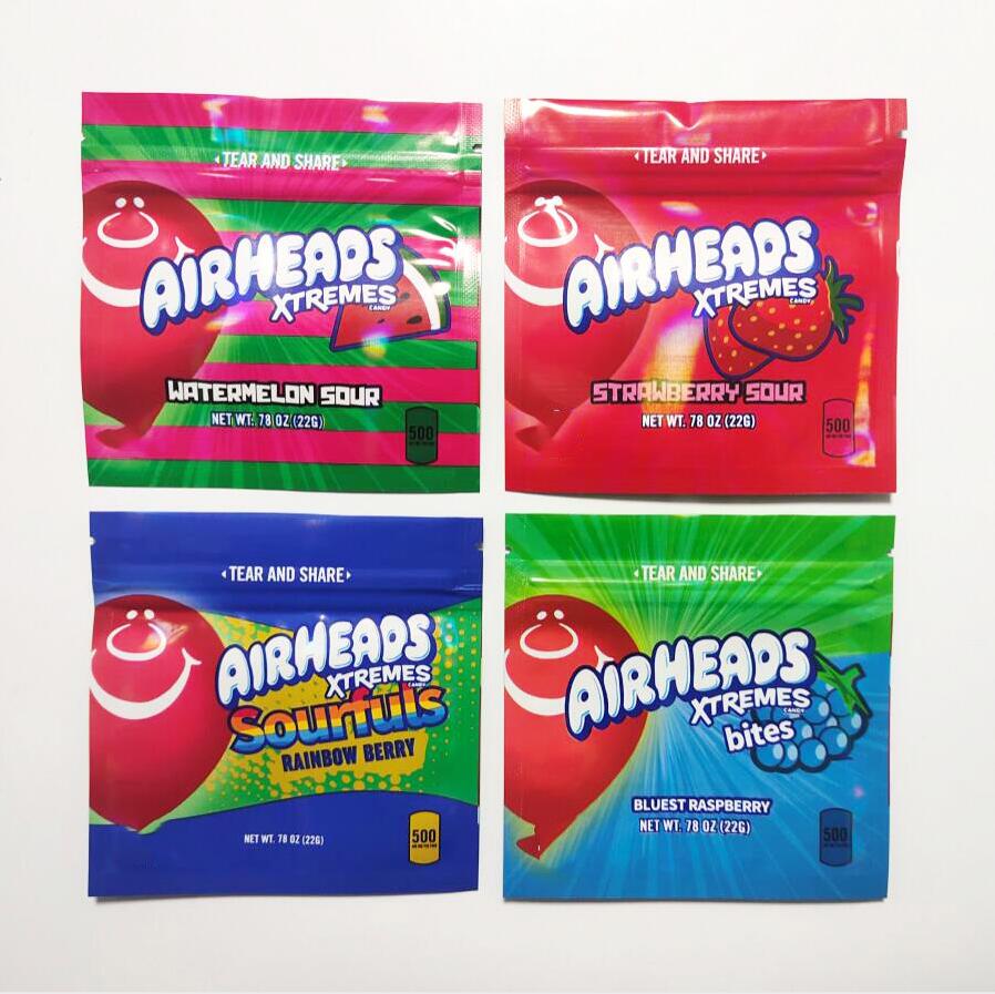 

Exotic Mylar Bag Infused Dustproof 500mg 600mg bits Airheads warheads Edibles bags