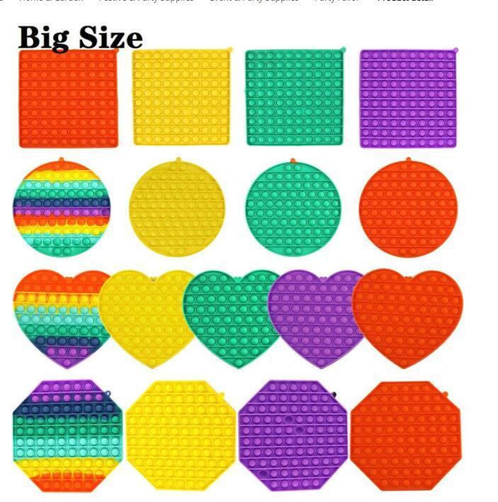 

UA STOCK Large Size 30cm Fidget Toys Push Bubble Autism Special Needs sensory Stress Reliever Rainbow Toys Adult Kid Funny Anti-stress Fidget Party Gifts